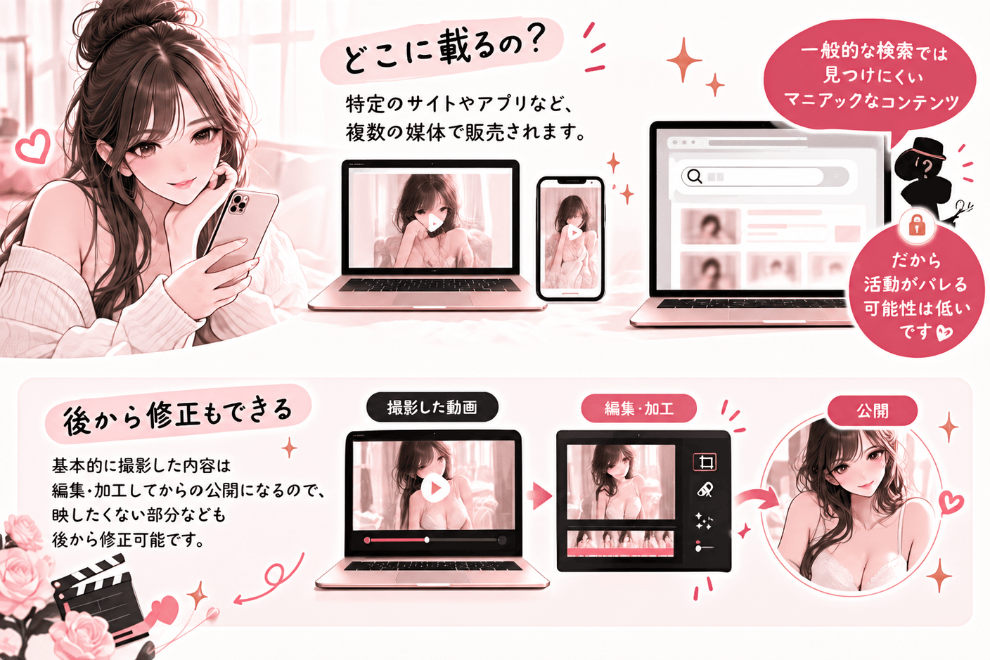 完全会員制＋短尺動画方式